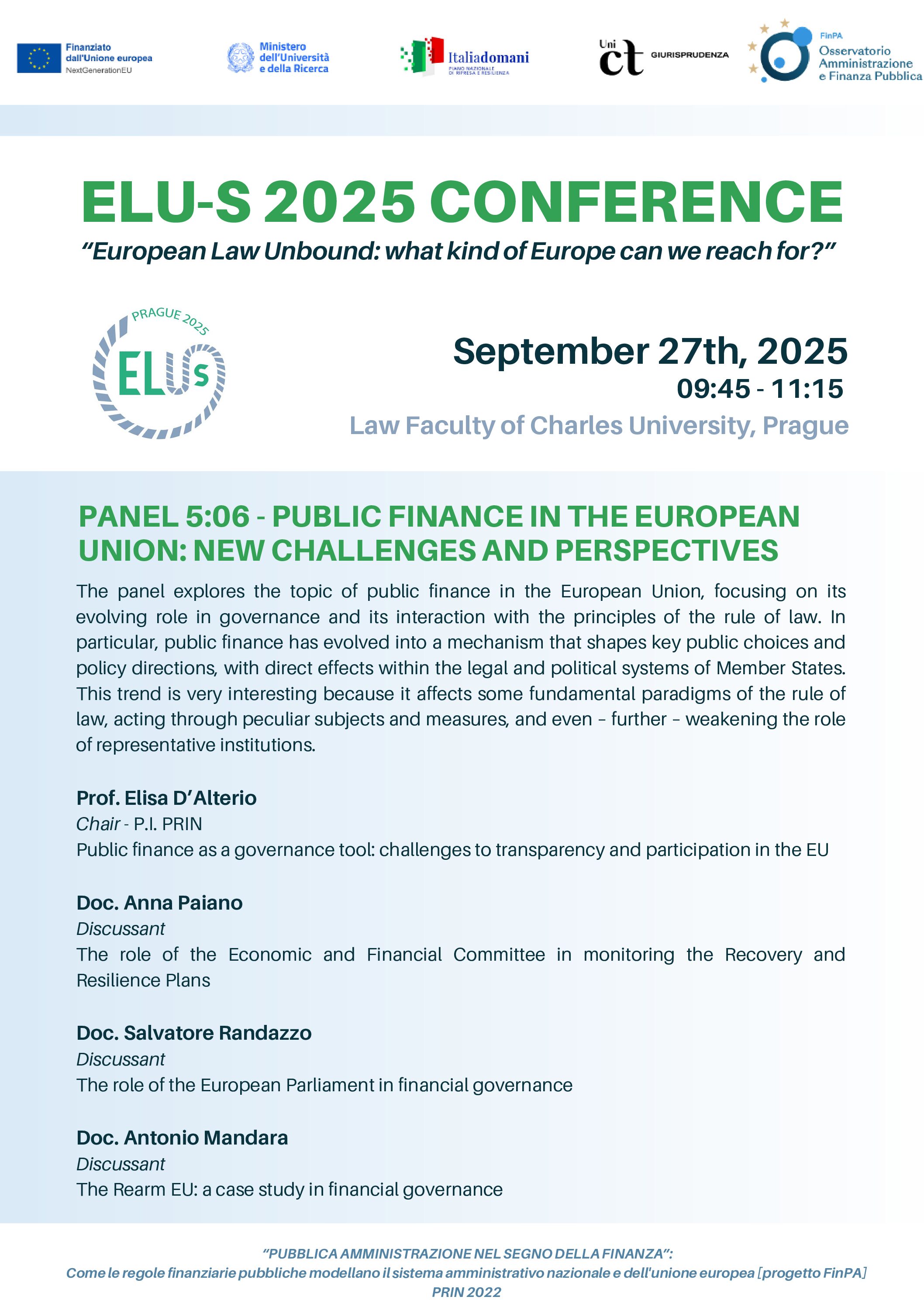 Public finance in the European Union: new challanges and perspective