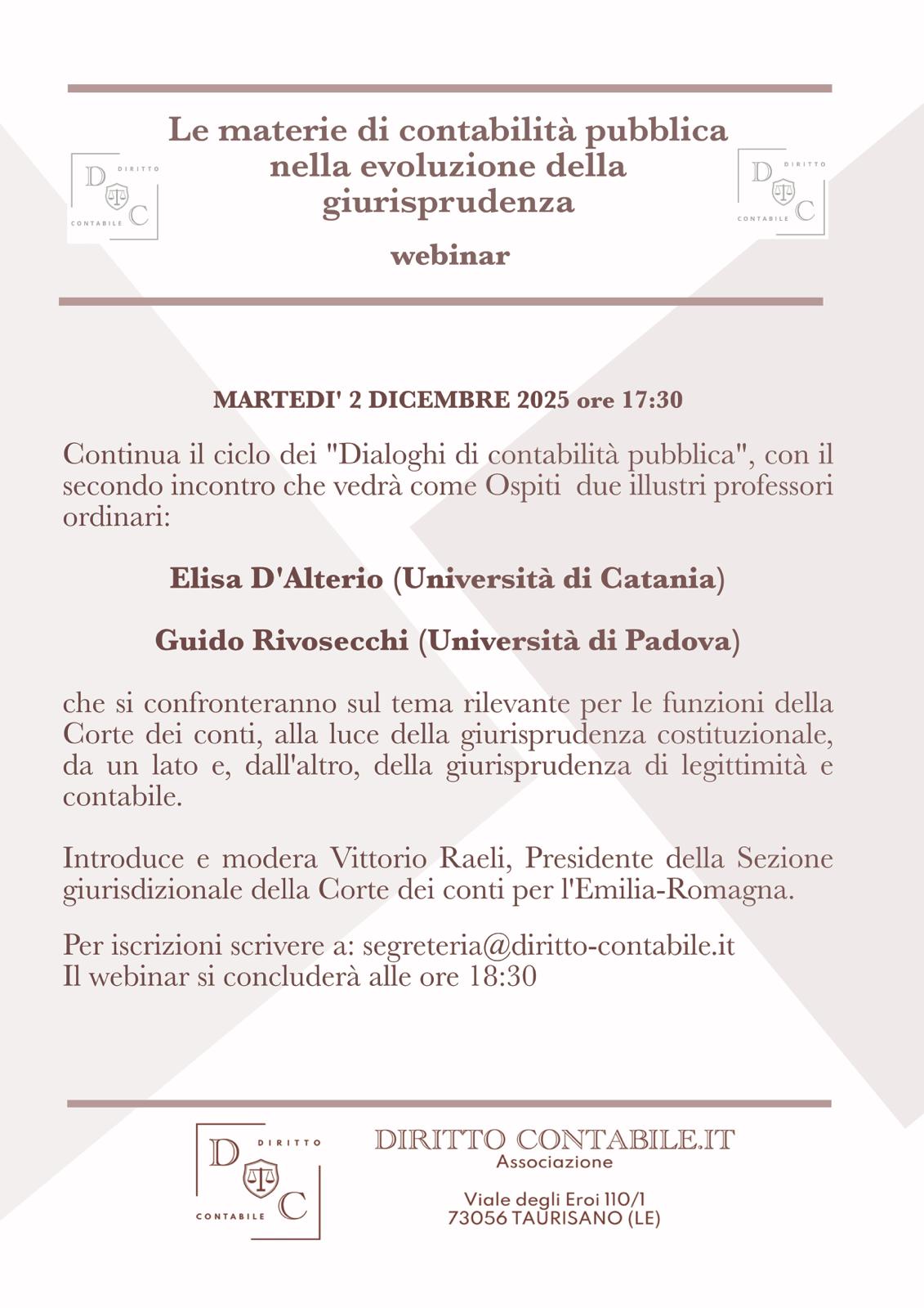 Le materie di contabilità pubblica nella evoluzione della giurisprudenza