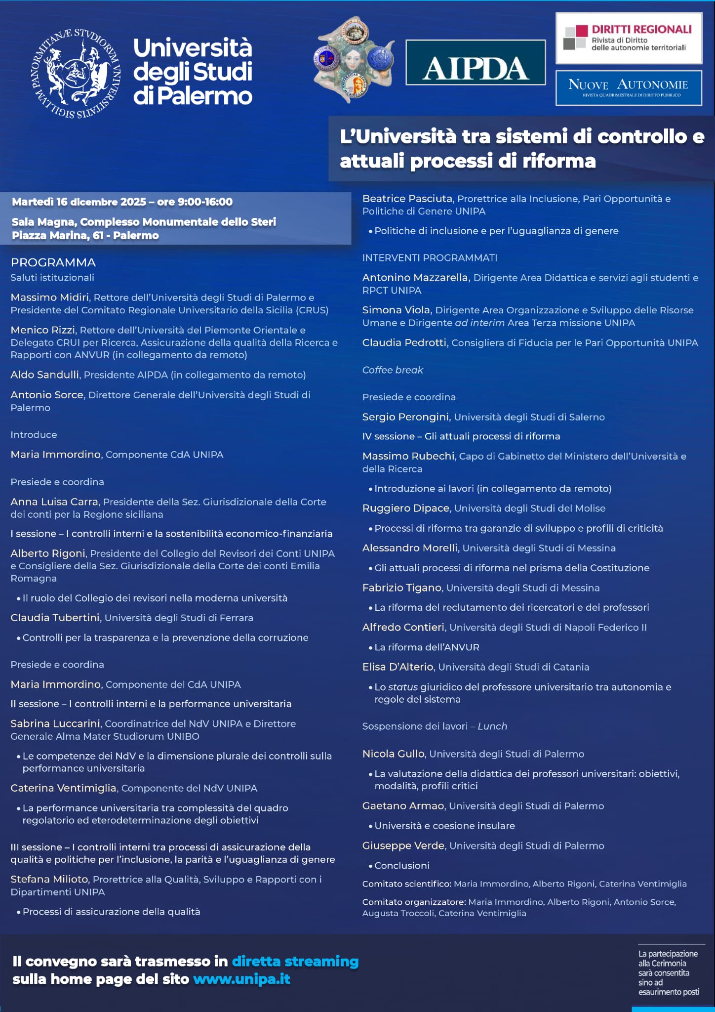 L’Università tra sistemi di controllo e attuali sistemi di riforma